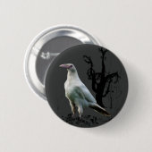 Badge Rond 5 Cm Cadeaux "Rare White Raven" (Devant & derrière)