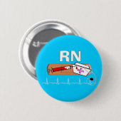 Badge Rond 5 Cm Cadeaux "RN " d'infirmier autorisé (Devant & derrière)