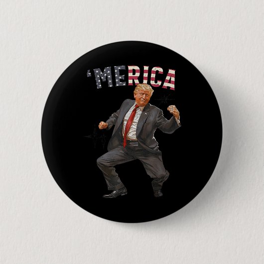 Badge Rond 5 Cm Cadeaux Trump Joyeux 4 Juillet Trump Drapeau Améri (Devant)