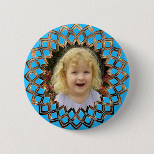 Badge Rond 5 Cm Cadre doré pour votre photo