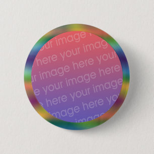 Badge Rond 5 Cm cadre photo dégradé arc-en-ciel