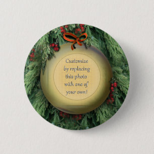 Badge Rond 5 Cm Cadre Photo Ornement Arbre de Noël