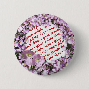 Badge Rond 5 Cm Cadre photo rose Primrose