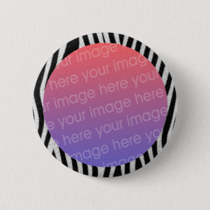Badge Rond 5 Cm cadre photo zebra rayures