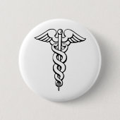 Badge Rond 5 Cm Caducée (Devant)