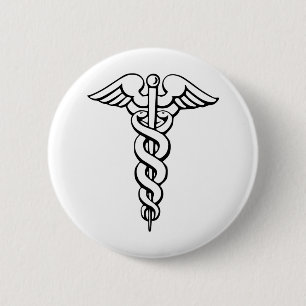 Badge Rond 5 Cm Caducée