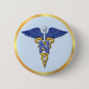 Badge Rond 5 Cm Caducée