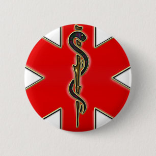 Badge Rond 5 Cm Caducée Médicale