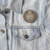 Badge Rond 5 Cm Caducée vétérinaire (En situation)