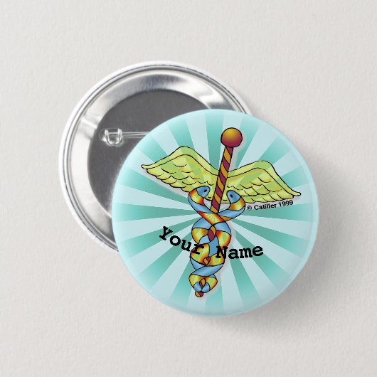 Badge Rond 5 Cm Caduceus (Devant & derrière)