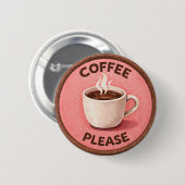 Badge Rond 5 Cm Café (Devant & derrière)