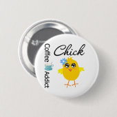 Badge Rond 5 Cm Café Addict Chick (Devant & derrière)
