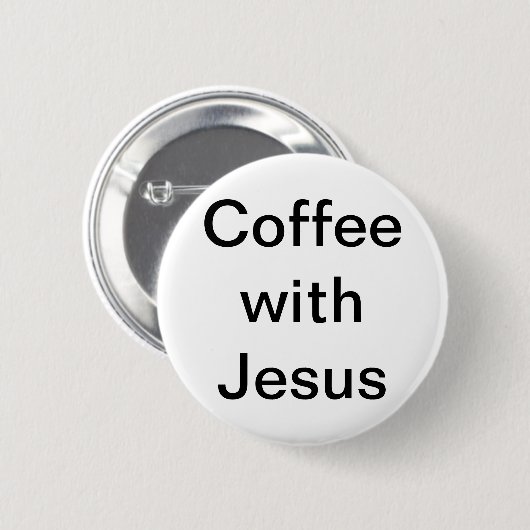 Badge Rond 5 Cm Café avec Jésus (Devant & derrière)