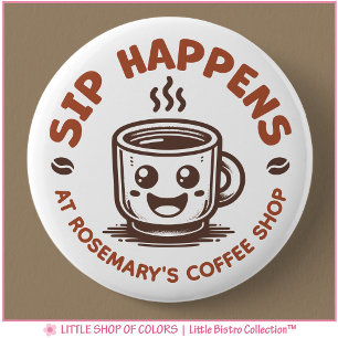 Badge Rond 5 Cm Café avec logo personnalisé