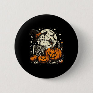 Badge Rond 5 Cm Café Boire Squelette Citrouille Costume d'Hallowee