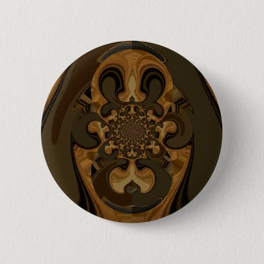 Badge Rond 5 Cm Café Brown Flux Kaleidoscope Art Imprimer (Devant)