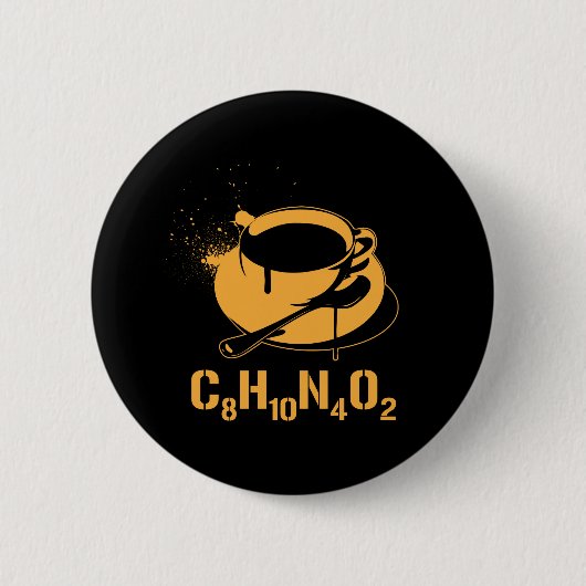 Badge Rond 5 Cm Café C8H10N4O2 (Devant)