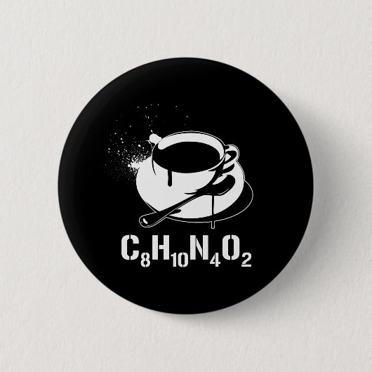 Badge Rond 5 Cm Café C8H10N4O2 (Devant)