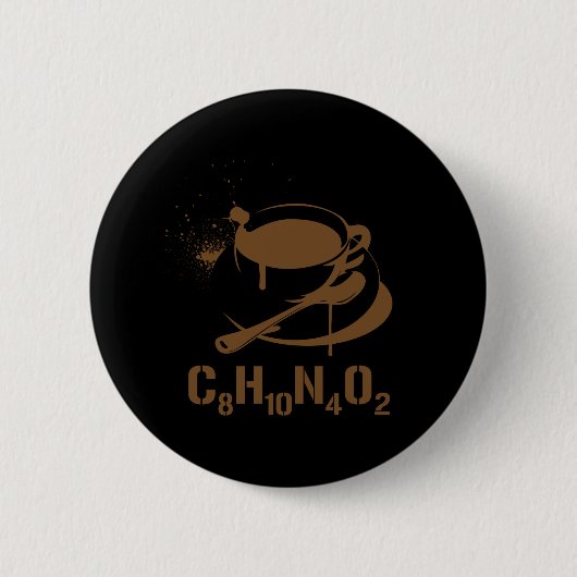 Badge Rond 5 Cm Café C8H10N4O2 (Devant)