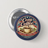 Badge Rond 5 Cm Café Cosy (Devant & derrière)
