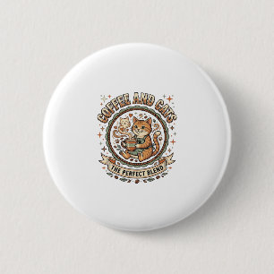 Badge Rond 5 Cm Café Et Chats Chat Café Art Vectoriel Vintage T-Sh