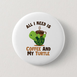 Badge Rond 5 Cm Café et ma Tortue Tortue Tortue Peint Tortue Lover