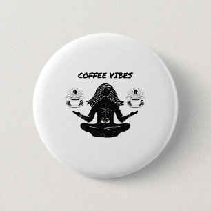 Badge Rond 5 Cm Café et Yoga,namaste,amoureux du café,ambiance lou