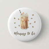 Badge Rond 5 Cm Café glacé brassage Baby shower - maman à être (Devant)