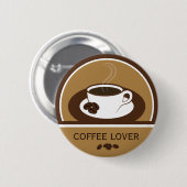 Badge Rond 5 Cm Café Lover Café Coffee Beans ronds Boutons (Devant & derrière)