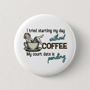 Badge Rond 5 Cm Café Pin-up Girl 