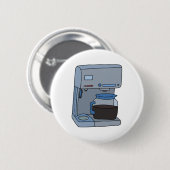Badge Rond 5 Cm Cafetière (Devant & derrière)