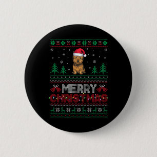 Badge Rond 5 Cm Cairn Terrier Amoureux de les chiens Santa Hat Chr