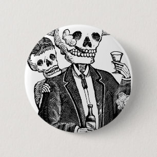 Badge Rond 5 Cm Calaveras de Guadalajara, Mexique