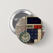 Badge Rond 5 Cm Calculateur comptable comptable conseiller en math (Devant & derrière)