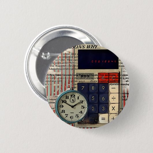 Badge Rond 5 Cm Calculateur comptable comptable conseiller en math (Devant & derrière)