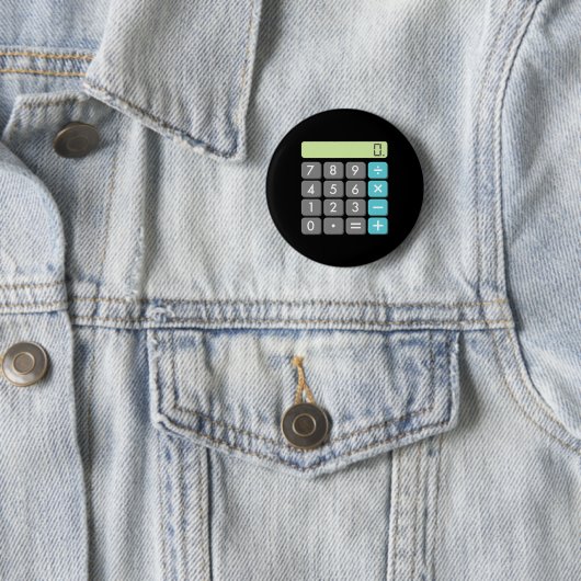 Badge Rond 5 Cm Calculatrice Costume Halloween Math Geek Cool effr (En situation)