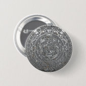 Badge Rond 5 Cm Calendrier Aztec Argent (Devant & derrière)