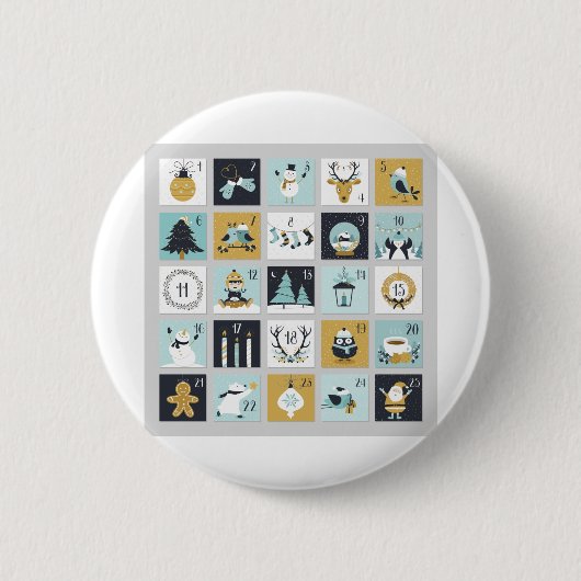 Badge Rond 5 Cm Calendrier de l'arrivée Calendrier imprimable (Devant)