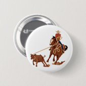 Badge Rond 5 Cm Calf Roping (Devant & derrière)