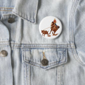 Badge Rond 5 Cm Calf Roping (En situation)