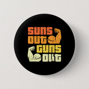 Badge Rond 5 Cm Cali Style Bodybuilding Soleil en avant, armes deh