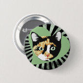 Badge Rond 5 Cm Calico Cat (Devant & derrière)