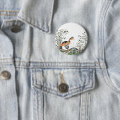 Badge Rond 5 Cm Calico Cat Dans Le Jardin (En situation)