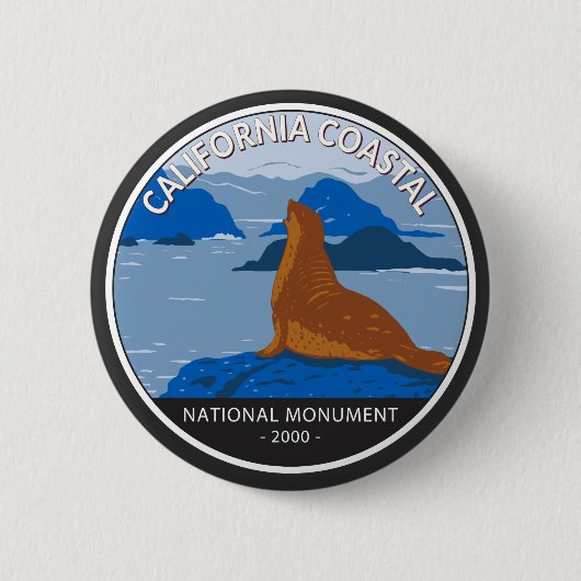 Badge Rond 5 Cm California Coastal National Monument Circle Retro (Devant)
