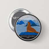 Badge Rond 5 Cm California Coastal National Monument Circle Retro (Devant & derrière)