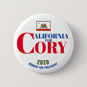 Badge Rond 5 Cm Californie pour Cory Booker à la présidence 2020