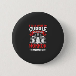 Badge Rond 5 Cm Câlins et films d'horreur Squelette Halloween