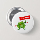 Badge Rond 5 Cm câlins gratuits grenouille mignonne (Devant & derrière)