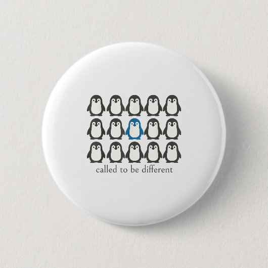 Badge Rond 5 Cm Called To Be Different Christian Penguin Faith Ins (Devant)