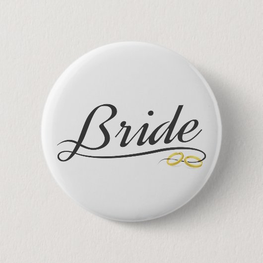 Badge Rond 5 Cm Calligraphie de mariage de mariée élégante | Éping (Devant)